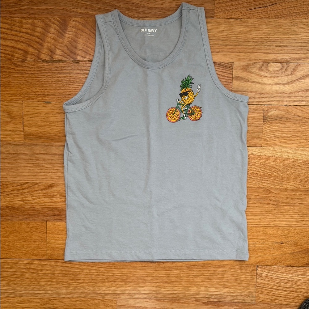 Old Navy Gray Tank Top with Pineapple Design